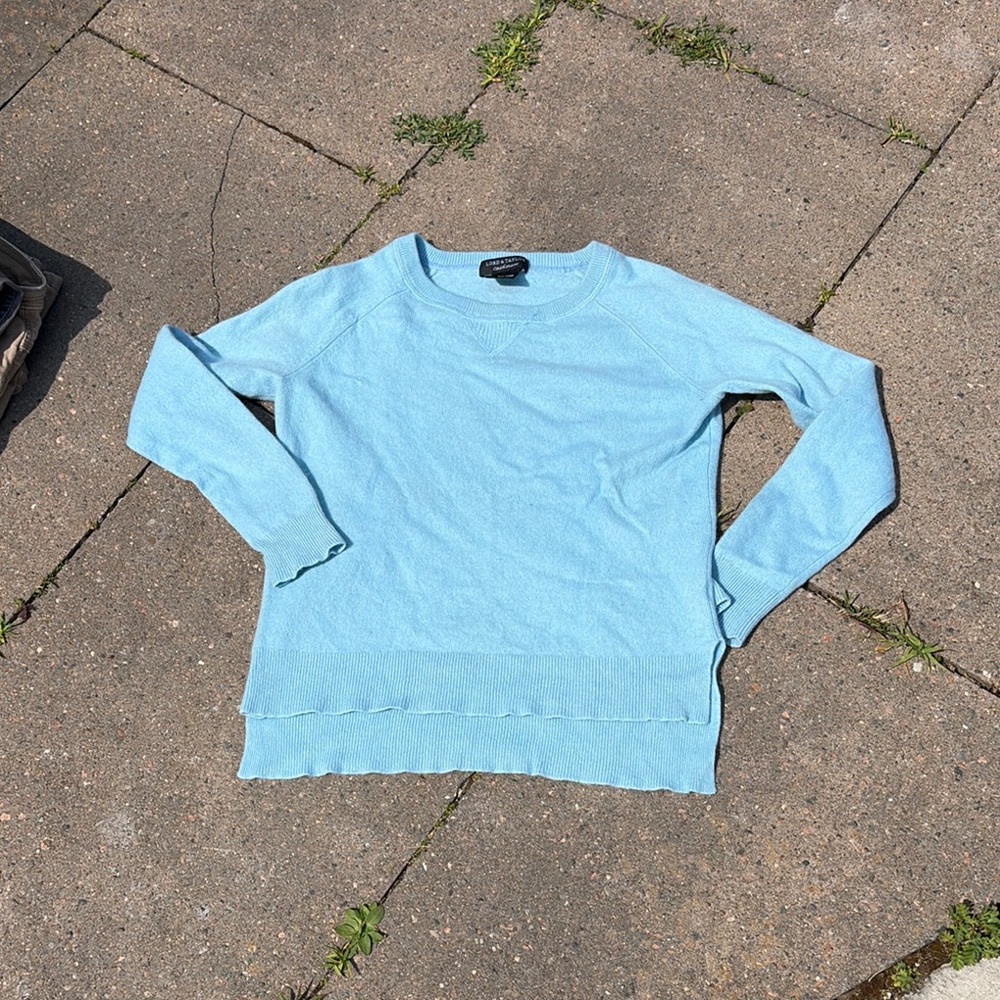 Lord and Taylor Cashmere Light Blue Sweater